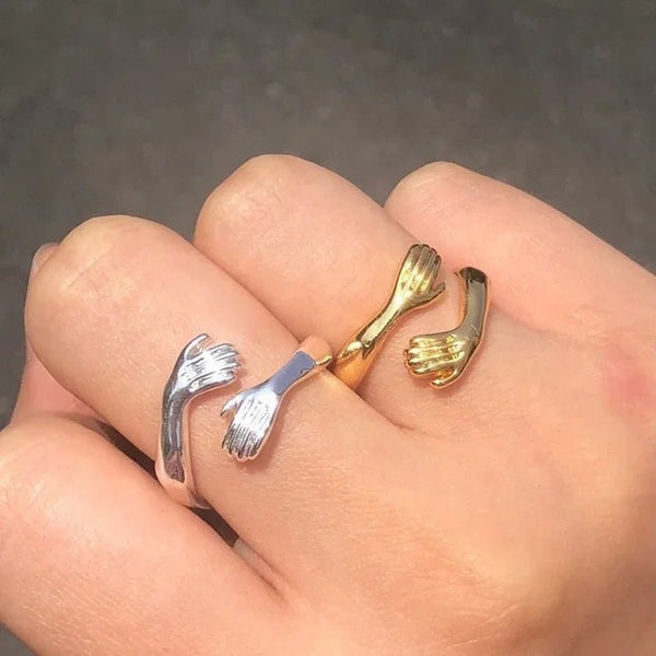 Simple Fashion Special-interest Embrace Hands Hug Ring - GlobEx