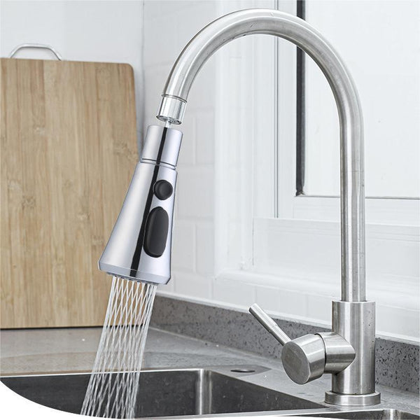 Universal Pressurized Faucet Sprayer Anti-splash 360 Degree Rotating Water Tap Three Stall Water Saving Faucet Nozzle Adapter - GlobEx